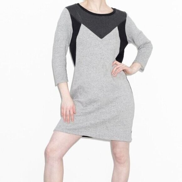 Scotch and Soda Aspen Chic Sweatshirt Dress Size 2 Gray Maison Scotch Geometric - Picture 1 of 10